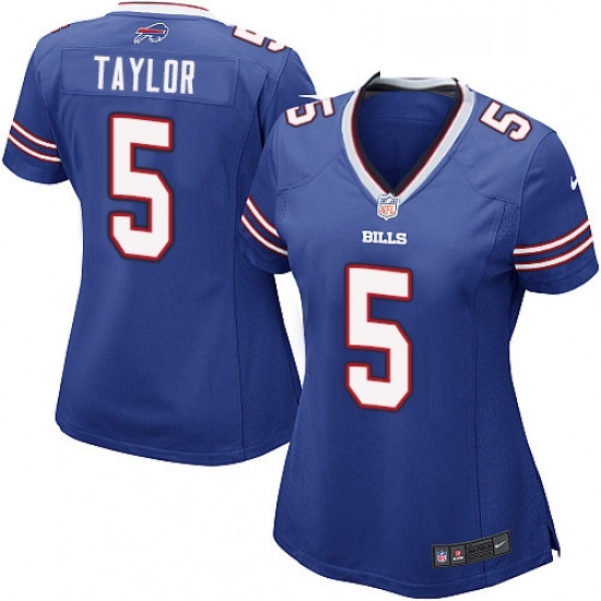 Womens Nike Buffalo Bills 5 Tyrod Taylor Game Royal Blue Team Color NFL Jersey Womens Nike Buffalo Bills 5 Tyrod Taylor Game Royal Blue Team Color NFL Jersey
