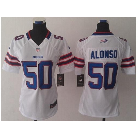 Women's Nike Buffalo Bills #50 Kiko Alonso White Stitched NFL Limited Jersey Women's Nike Buffalo Bills #50 Kiko Alonso White Stitched NFL Limited Jersey