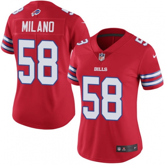 Women's Nike Buffalo Bills #58 Matt Milano Limited Red Rush Vapor Untouchable NFL Jersey Women's Nike Buffalo Bills #58 Matt Milano Limited Red Rush Vapor Untouchable NFL Jersey