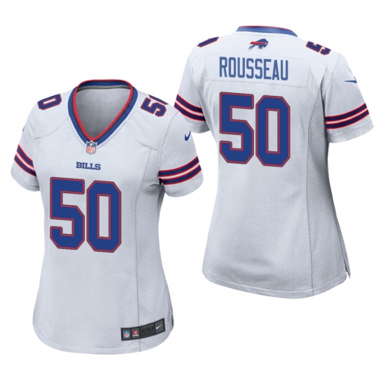 Women Nike Buffalo Bills Gregory Rousseau 50 White Vapor Limited Jersey Women Nike Buffalo Bills Gregory Rousseau 50 White Vapor Limited Jersey