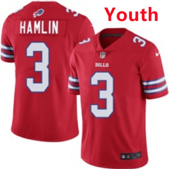 Youth Buffalo Bills 3 Damar Hamlin Red Vapor Untouchable Limited Stitched Jersey Youth Buffalo Bills 3 Damar Hamlin Red Vapor Untouchable Limited Stitched Jersey