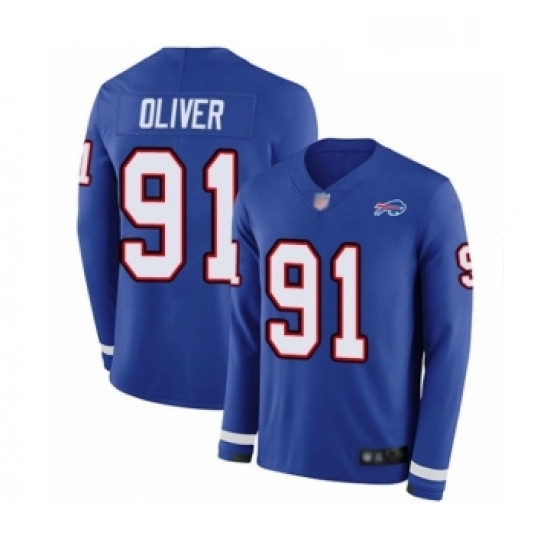 Youth Buffalo Bills 91 Ed Oliver Limited Royal Blue Therma Long Sleeve Football Jersey Youth Buffalo Bills 91 Ed Oliver Limited Royal Blue Therma Long Sleeve Football Jersey