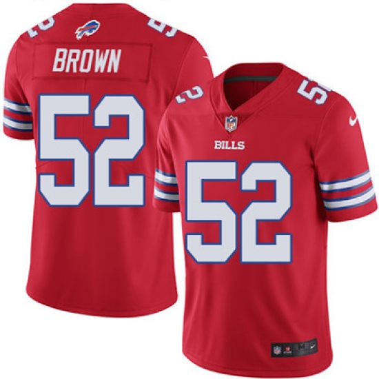 Youth Nike Bills #52 Preston Brown Red Stitched NFL Limited Rush Jersey Youth Nike Bills #52 Preston Brown Red Stitched NFL Limited Rush Jersey