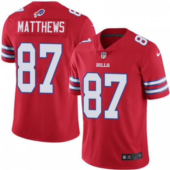 Youth Nike Bills #87 Jordan Matthews Red Stitched NFL Limited Rush Jersey Youth Nike Bills #87 Jordan Matthews Red Stitched NFL Limited Rush Jersey