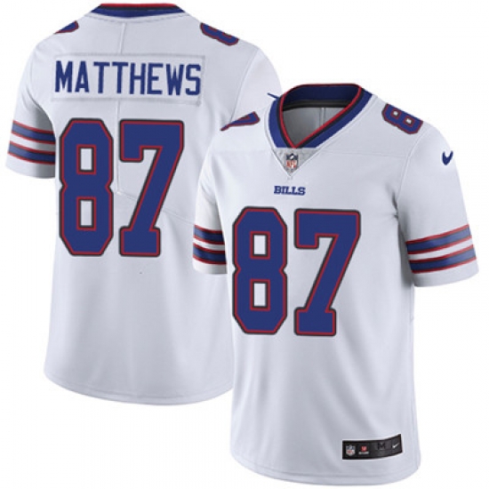 Youth Nike Bills #87 Jordan Matthews White Stitched NFL Vapor Untouchable Limited Jersey Youth Nike Bills #87 Jordan Matthews White Stitched NFL Vapor Untouchable Limited Jersey