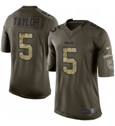 Youth Nike Buffalo Bills 5 Tyrod Taylor Elite Green Salute to Service NFL Jersey
