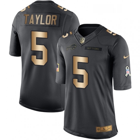 Youth Nike Buffalo Bills 5 Tyrod Taylor Limited BlackGold Salute to Service NFL Jersey Youth Nike Buffalo Bills 5 Tyrod Taylor Limited BlackGold Salute to Service NFL Jersey