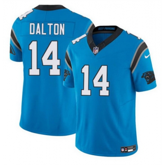 Men Carolina Panthers 14 Andy Dalton Blue 2024 F U S E Vapor Limited Stitched Football Jersey Men Carolina Panthers 14 Andy Dalton Blue 2024 F U S E Vapor Limited Stitched Football Jersey