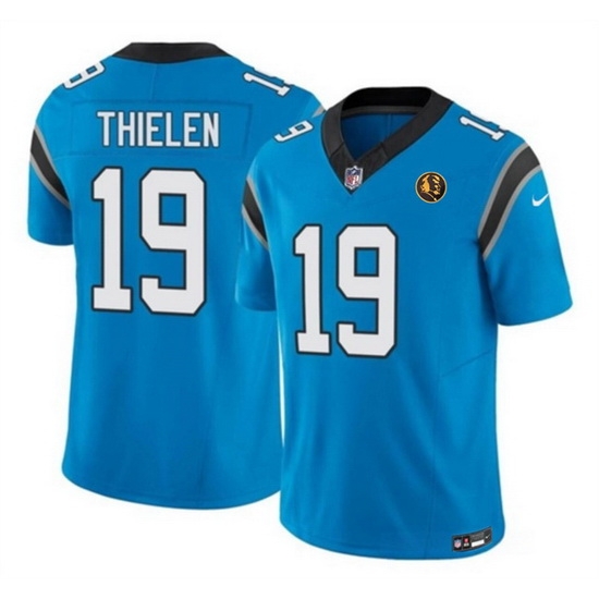 Men Carolina Panthers 19 Adam Thielen Blue 2023 F U S E With John Madden Patch Vapor Limited Stitched Football Jersey Men Carolina Panthers 19 Adam Thielen Blue 2023 F U S E With John Madden Patch Vapor Limited Stitched Football Jersey