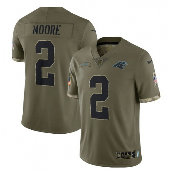 Men Carolina Panthers 2 D Moore Olive 2022 Salute To Service Limited Stitched Jersey Men Carolina Panthers 2 D Moore Olive 2022 Salute To Service Limited Stitched Jersey