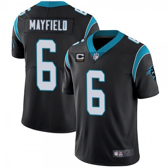Men Carolina Panthers 2022 #6 Baker Mayfield Black With 3-star C Patch Vapor Untouchable Limited Stitched Jersey Men Carolina Panthers 2022 #6 Baker Mayfield Black With 3-star C Patch Vapor Untouchable Limited Stitched Jersey