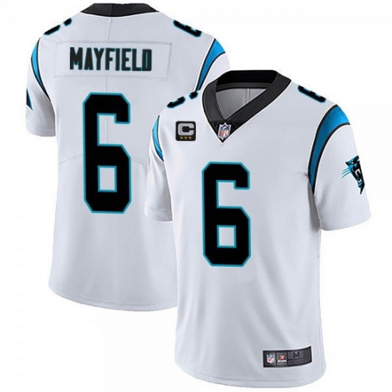 Men Carolina Panthers 2022 #6 Baker Mayfield White With 3-star C Patch Vapor Untouchable Limited Stitched Jersey Men Carolina Panthers 2022 #6 Baker Mayfield White With 3-star C Patch Vapor Untouchable Limited Stitched Jersey