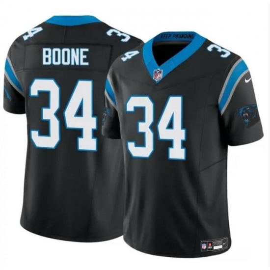 Men Carolina Panthers 34 Mike Boone Black 2024 F U S E Vapor Limited Stitched Football Jersey Men Carolina Panthers 34 Mike Boone Black 2024 F U S E Vapor Limited Stitched Football Jersey