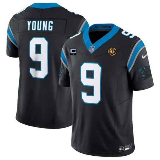 Men Carolina Panthers 9 Bryce Young Black 2023 F U S E With 1 Star C Patch And John Madden Patch Vapor Limited Stitched Football Jersey Men Carolina Panthers 9 Bryce Young Black 2023 F U S E With 1 Star C Patch And John Madden Patch Vapor Limited Stitched Football Jersey