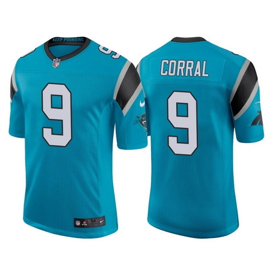 Men Carolina Panthers 9 Matt Corral 2022 Blue Stitched Jersey Men Carolina Panthers 9 Matt Corral 2022 Blue Stitched Jersey