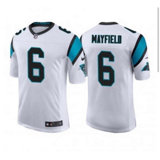 Men Nike Carolina Panthers #6 Baker Mayfield White Vapor Limited Jersey Men Nike Carolina Panthers #6 Baker Mayfield White Vapor Limited Jersey
