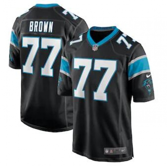 Men Nike Carolina Panthers Deonte Brown 77 Black Vapor Limited Jersey Men Nike Carolina Panthers Deonte Brown 77 Black Vapor Limited Jersey