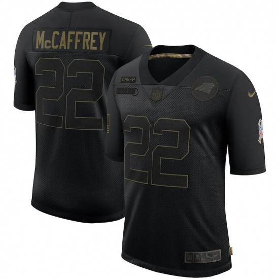 Men's Carolina Panthers #22 Christian McCaffrey Black Nike 2020 Salute To Service Limited Jersey Men's Carolina Panthers #22 Christian McCaffrey Black Nike 2020 Salute To Service Limited Jersey