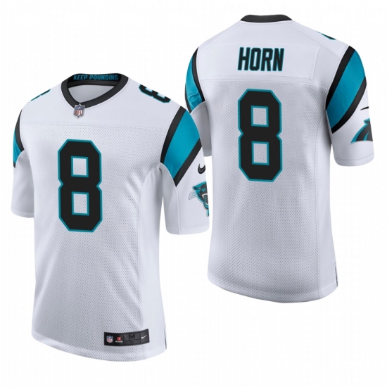 Men's Carolina Panthers #8 Jaycee Horn White Stitched Football Limited Jersey Men's Carolina Panthers #8 Jaycee Horn White Stitched Football Limited Jersey