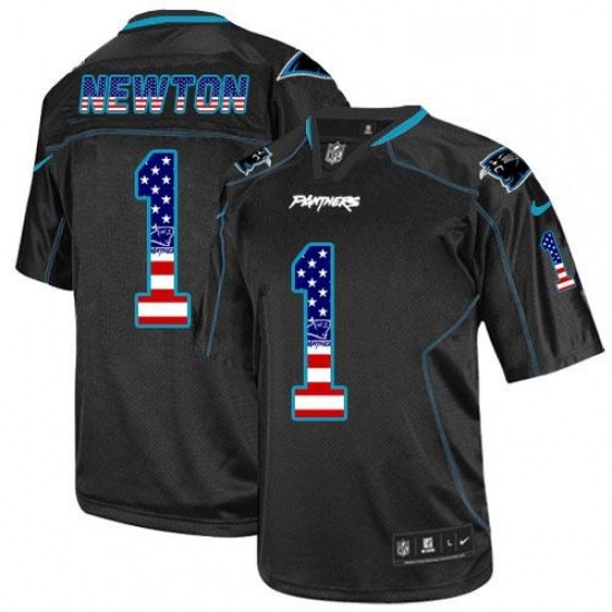 Mens Nike Carolina Panthers 1 Cam Newton Elite Black USA Flag Fashion NFL Jersey Mens Nike Carolina Panthers 1 Cam Newton Elite Black USA Flag Fashion NFL Jersey