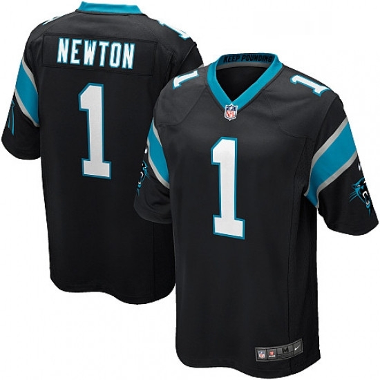 Mens Nike Carolina Panthers 1 Cam Newton Game Black Team Color NFL Jersey Mens Nike Carolina Panthers 1 Cam Newton Game Black Team Color NFL Jersey