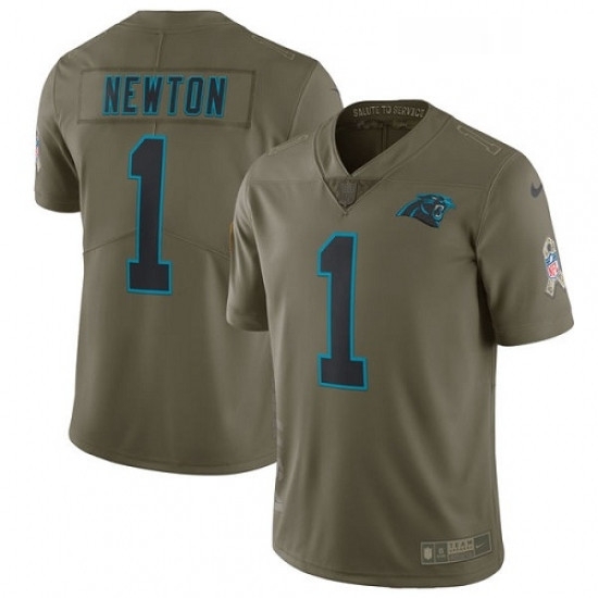 Mens Nike Carolina Panthers 1 Cam Newton Limited Olive 2017 Salute to Service NFL Jersey Mens Nike Carolina Panthers 1 Cam Newton Limited Olive 2017 Salute to Service NFL Jersey