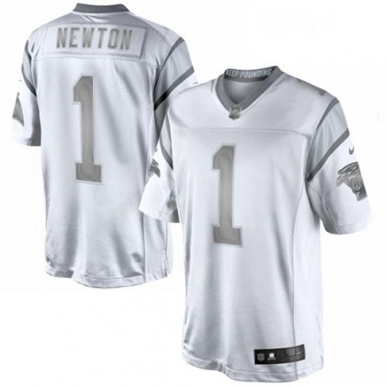 Mens Nike Carolina Panthers 1 Cam Newton Limited White Platinum NFL Jersey Mens Nike Carolina Panthers 1 Cam Newton Limited White Platinum NFL Jersey