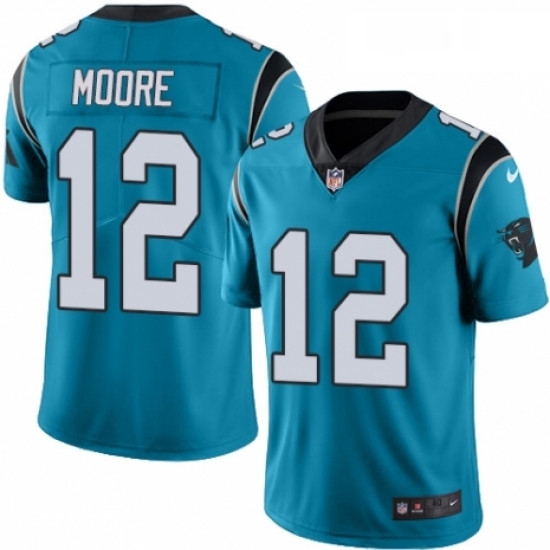 Mens Nike Carolina Panthers 12 DJ Moore Blue Alternate Vapor Untouchable Limited Player NFL Jersey Mens Nike Carolina Panthers 12 DJ Moore Blue Alternate Vapor Untouchable Limited Player NFL Jersey