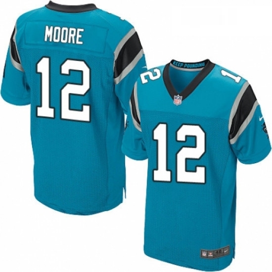 Mens Nike Carolina Panthers 12 DJ Moore Elite Blue Alternate NFL Jersey Mens Nike Carolina Panthers 12 DJ Moore Elite Blue Alternate NFL Jersey