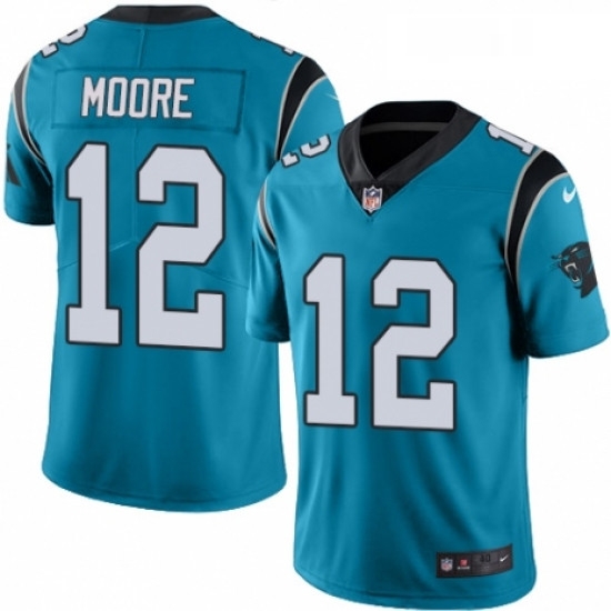 Mens Nike Carolina Panthers 12 DJ Moore Limited Blue Rush Vapor Untouchable NFL Jersey Mens Nike Carolina Panthers 12 DJ Moore Limited Blue Rush Vapor Untouchable NFL Jersey