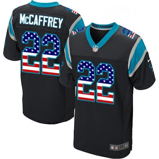 Mens Nike Carolina Panthers 22 Christian McCaffrey Elite Black Home USA Flag Fashion NFL Jersey Mens Nike Carolina Panthers 22 Christian McCaffrey Elite Black Home USA Flag Fashion NFL Jersey