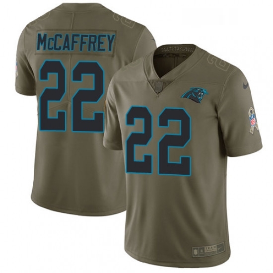 Mens Nike Carolina Panthers 22 Christian McCaffrey Limited Olive 2017 Salute to Service NFL Jersey Mens Nike Carolina Panthers 22 Christian McCaffrey Limited Olive 2017 Salute to Service NFL Jersey