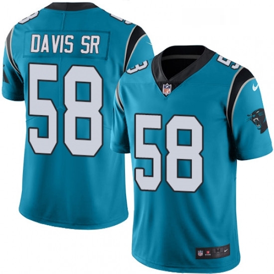 Mens Nike Carolina Panthers 58 Thomas Davis Blue Alternate Vapor Untouchable Limited Player NFL Jersey Mens Nike Carolina Panthers 58 Thomas Davis Blue Alternate Vapor Untouchable Limited Player NFL Jersey