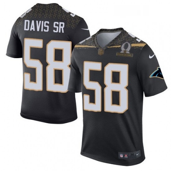 Mens Nike Carolina Panthers 58 Thomas Davis Elite Black Team Irvin 2016 Pro Bowl NFL Jersey Mens Nike Carolina Panthers 58 Thomas Davis Elite Black Team Irvin 2016 Pro Bowl NFL Jersey