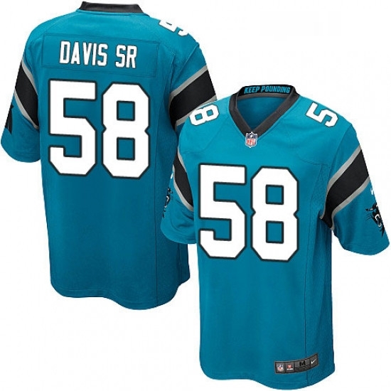 Mens Nike Carolina Panthers 58 Thomas Davis Game Blue Alternate NFL Jersey Mens Nike Carolina Panthers 58 Thomas Davis Game Blue Alternate NFL Jersey