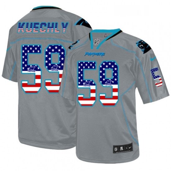 Mens Nike Carolina Panthers 59 Luke Kuechly Elite Grey USA Flag Fashion NFL Jersey Mens Nike Carolina Panthers 59 Luke Kuechly Elite Grey USA Flag Fashion NFL Jersey