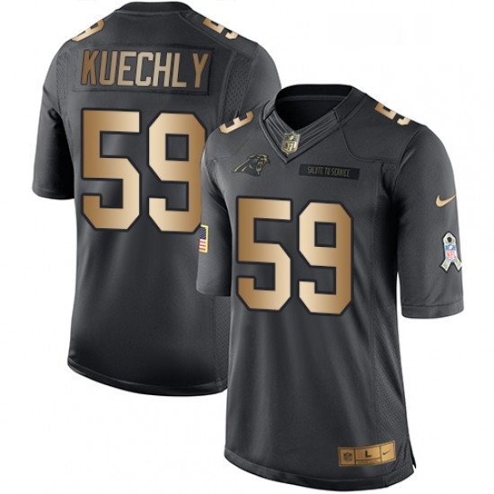 Mens Nike Carolina Panthers 59 Luke Kuechly Limited BlackGold Salute to Service NFL Jersey Mens Nike Carolina Panthers 59 Luke Kuechly Limited BlackGold Salute to Service NFL Jersey