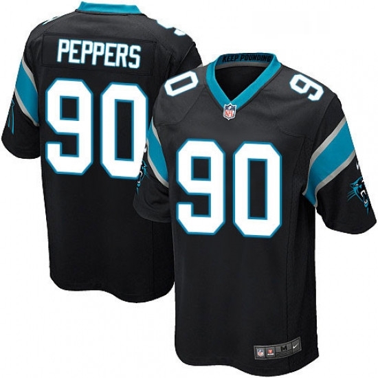Mens Nike Carolina Panthers 90 Julius Peppers Game Black Team Color NFL Jersey Mens Nike Carolina Panthers 90 Julius Peppers Game Black Team Color NFL Jersey