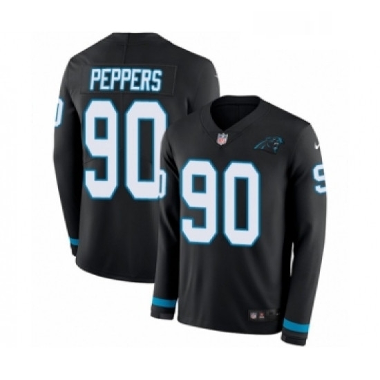 Mens Nike Carolina Panthers 90 Julius Peppers Limited Black Therma Long Sleeve NFL Jersey Mens Nike Carolina Panthers 90 Julius Peppers Limited Black Therma Long Sleeve NFL Jersey