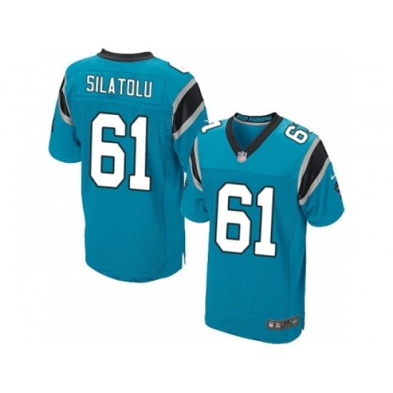 Nike Carolina Panthers 61 Amini Silatolu Blue Elite NFL Jersey Nike Carolina Panthers 61 Amini Silatolu Blue Elite NFL Jersey