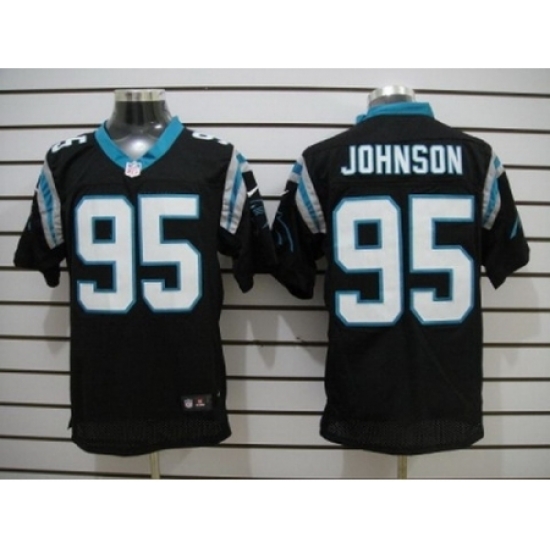 Nike Carolina Panthers 95 Charles Johnson Black Elite NFL Jersey Nike Carolina Panthers 95 Charles Johnson Black Elite NFL Jersey