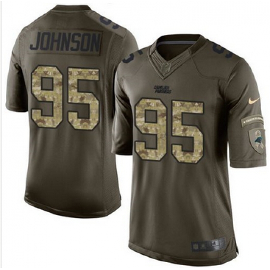 Nike Carolina Panthers #95 Charles Johnson Green Men 27s Stitched NFL Limited Salute to Service Jersey Nike Carolina Panthers #95 Charles Johnson Green Men 27s Stitched NFL Limited Salute to Service Jersey