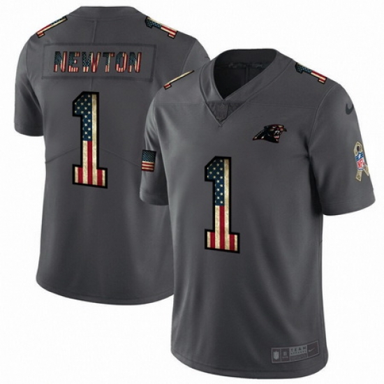 Nike Panthers 1 Cam Newton 2019 Salute To Service USA Flag Fashion Limited Jersey Nike Panthers 1 Cam Newton 2019 Salute To Service USA Flag Fashion Limited Jersey