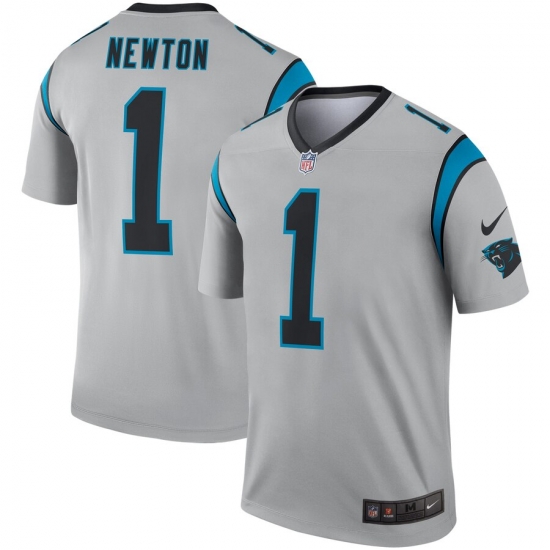 Nike Panthers 1 Cam Newton Silver Inverted Legend Jersey Nike Panthers 1 Cam Newton Silver Inverted Legend Jersey