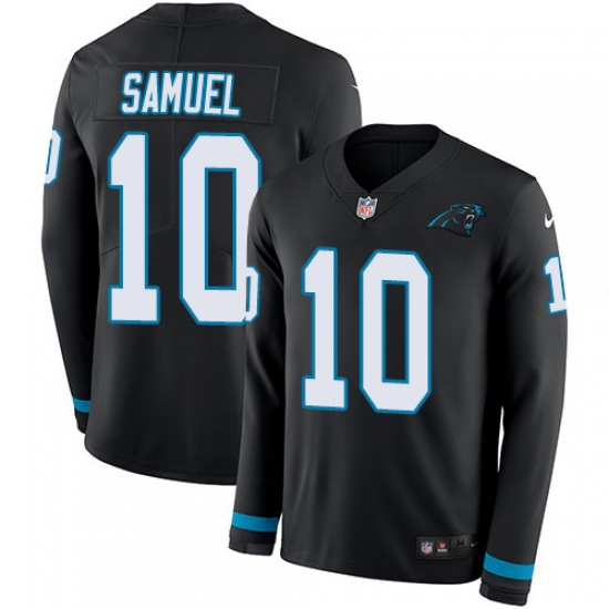 Nike Panthers #10 Curtis Samuel Black Team Color Men Stitched NFL Limited Therma Long Sleeve Jersey Nike Panthers #10 Curtis Samuel Black Team Color Men Stitched NFL Limited Therma Long Sleeve Jersey