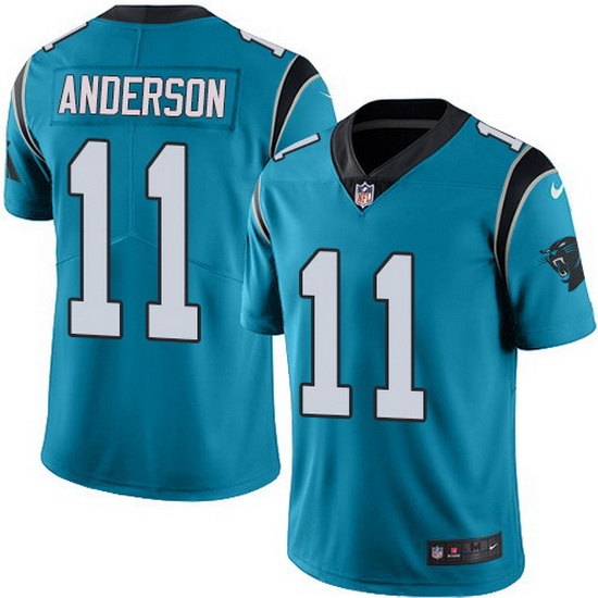 Nike Panthers 11 Robby Anderson Blue Men Stitched NFL Limited Rush Jersey Nike Panthers 11 Robby Anderson Blue Men Stitched NFL Limited Rush Jersey
