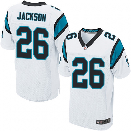 Nike Panthers #26 Donte Jackson White Mens Stitched NFL Elite Jersey Nike Panthers #26 Donte Jackson White Mens Stitched NFL Elite Jersey