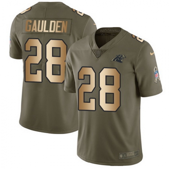 Nike Panthers #28 Rashaan Gaulden Olive Gold Mens Stitched NFL Limited 2017 Salute To Service Jersey Nike Panthers #28 Rashaan Gaulden Olive Gold Mens Stitched NFL Limited 2017 Salute To Service Jersey