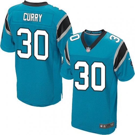 Nike Panthers #30 Stephen Curry Blue Alternate Mens Stitched NFL Elite Jersey Nike Panthers #30 Stephen Curry Blue Alternate Mens Stitched NFL Elite Jersey