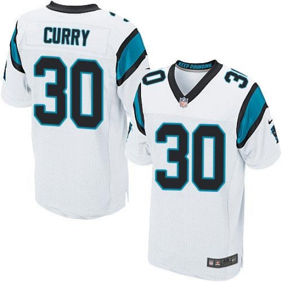Nike Panthers #30 Stephen Curry White Mens Stitched NFL Elite Jersey Nike Panthers #30 Stephen Curry White Mens Stitched NFL Elite Jersey